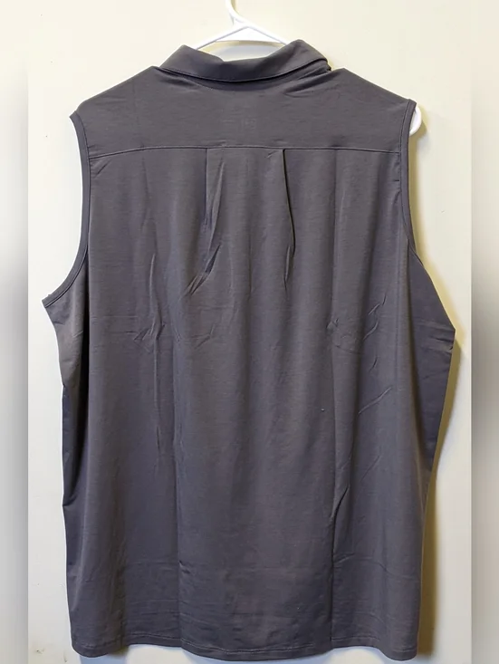 adidas Women's Sleeveless Polo - Charcoal - Picture 2 of 3